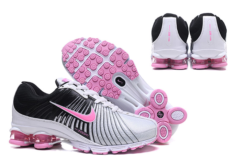 Women Nike AIR Shox White Black Pink Shoes